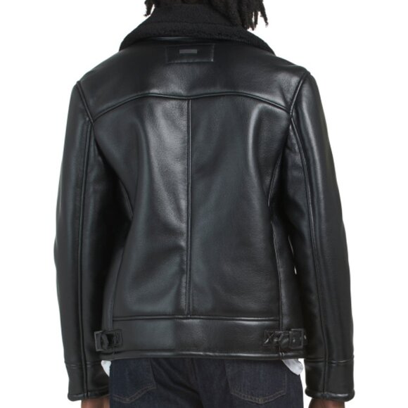 NEW ANDREW MARC Cadman Aviator Jacket in black for men 1025 8m4 - Picture 7 of 8